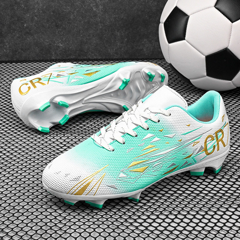 一件代发跨境低帮足球鞋男女比赛训练AG长钉碎钉球鞋青少年运动鞋