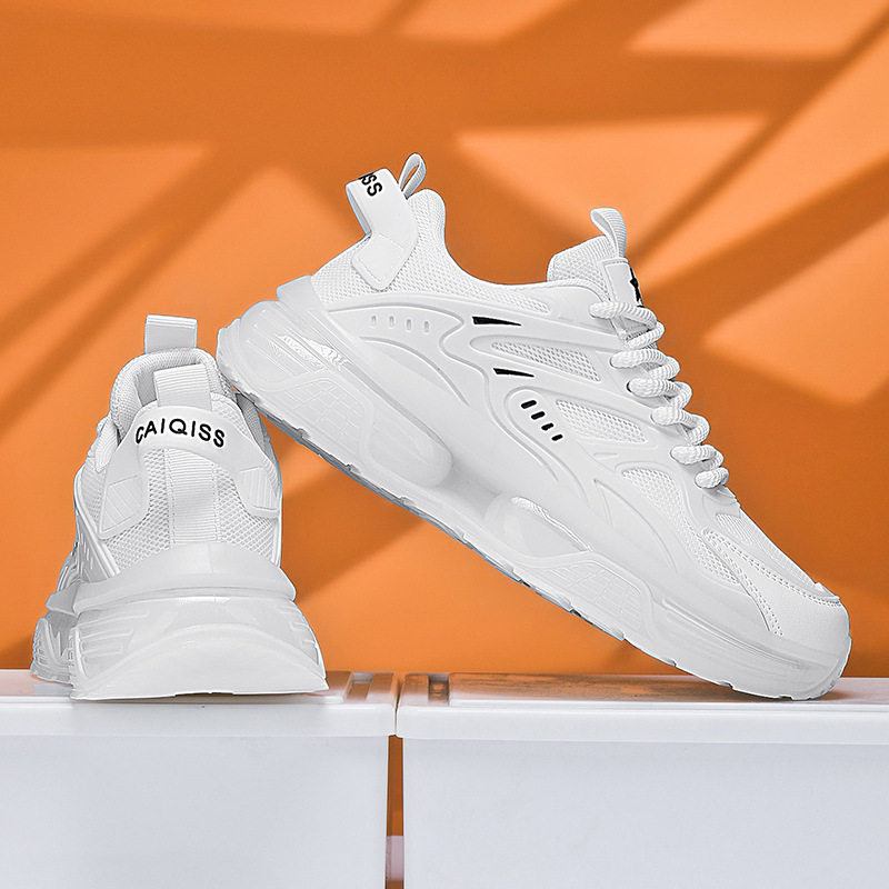 夏季老爹鞋男士时尚潮流帅气白色运动鞋厚底气垫缓震跑步鞋大码鞋