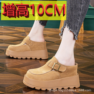 百搭内增高厚底小个子懒人鞋 夏季 女新款 女外穿拖鞋 A2523 包头凉鞋