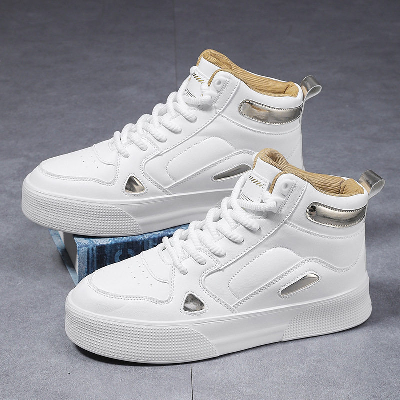 经典小白鞋大码46运动男鞋潮流复古高帮滑板鞋韩版休闲街舞鞋子47