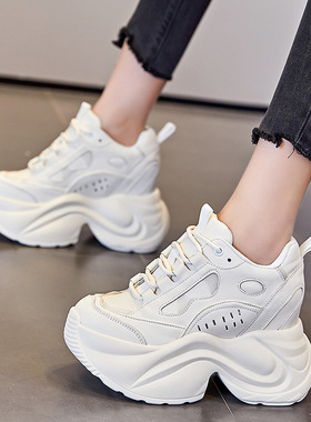 内增高女鞋8cm新款透气老爹鞋厚底网面小个子运动休闲鞋女A8865