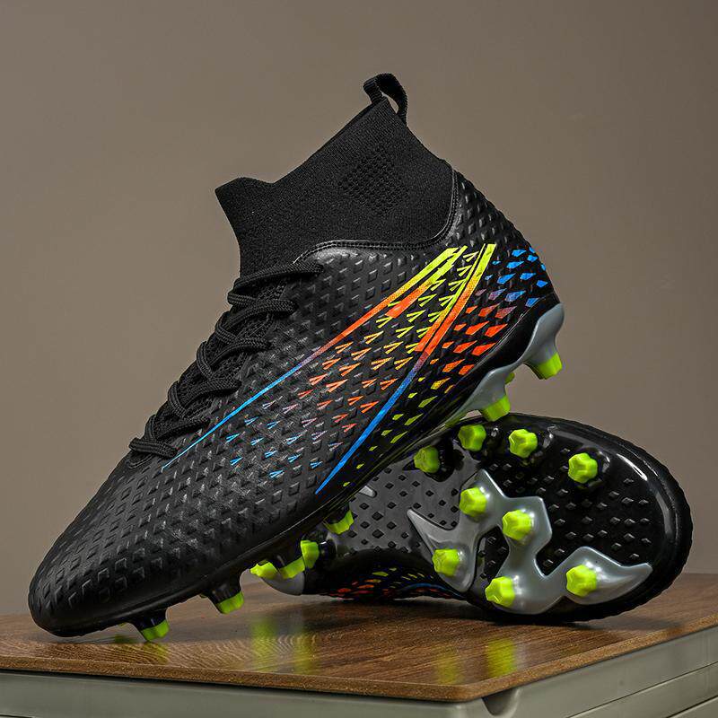 跨境2025新款高帮AG长钉TF碎钉户外学生成人草地比赛训练足球鞋男