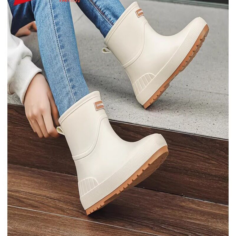 雨鞋女款中筒雨靴加绒水鞋2024新款防水防滑胶鞋厨房工作短筒水靴