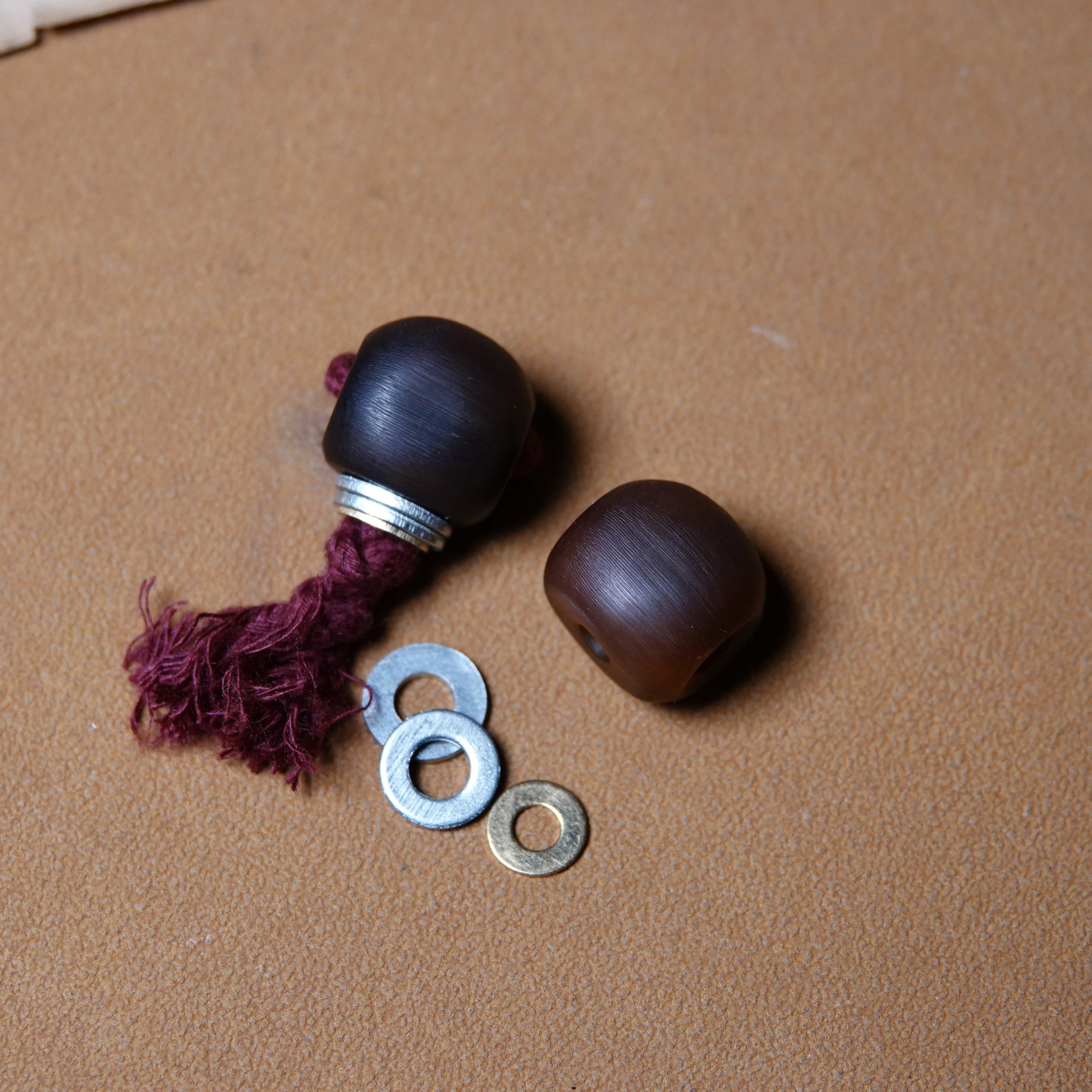 牧区牛角三通佛头文玩纯手工DIY念珠手持束尾佛头配饰百搭铜隔片