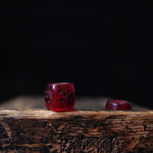 纯手工藏式红色料器吉祥天母骰子配珠散珠顶珠腰珠配饰配件文玩