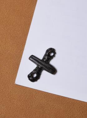 全品景教明代老天铁托甲十字金刚杵挂件文玩diy念珠侧挂项链