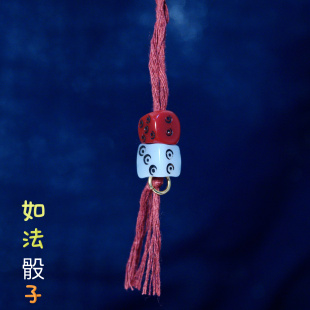 原创藏式文玩老料器手磨吉祥天母骰子咒点配珠嘎嘎的顶珠腰珠diy