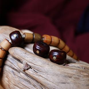 铜钉镶嵌凤眼金刚菩提散珠藏系文玩纯手工DIY念珠手串顶珠腰珠