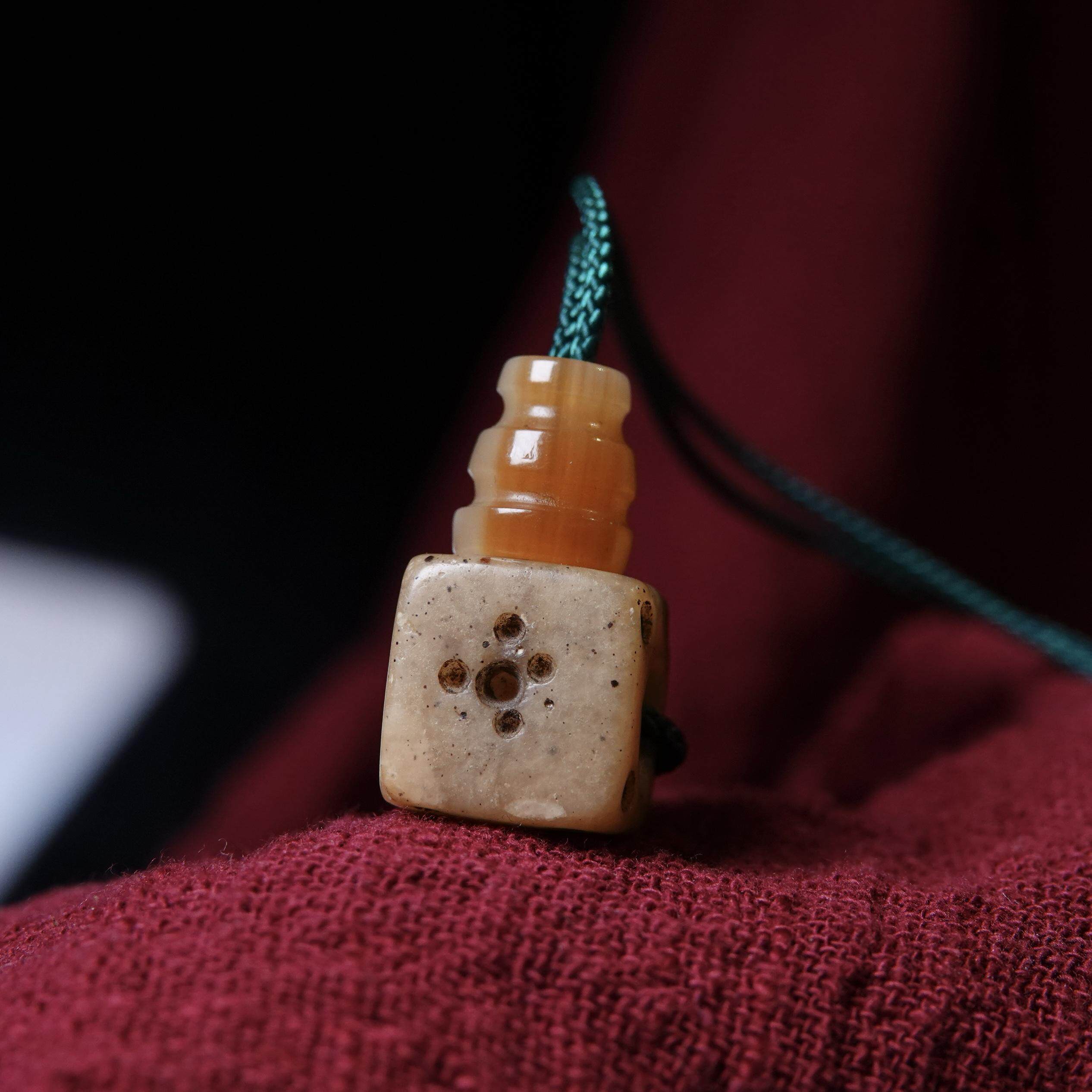 吉祥天母骰子老三通佛头地方玉石文玩纯手工DIY念珠手串顶珠三通