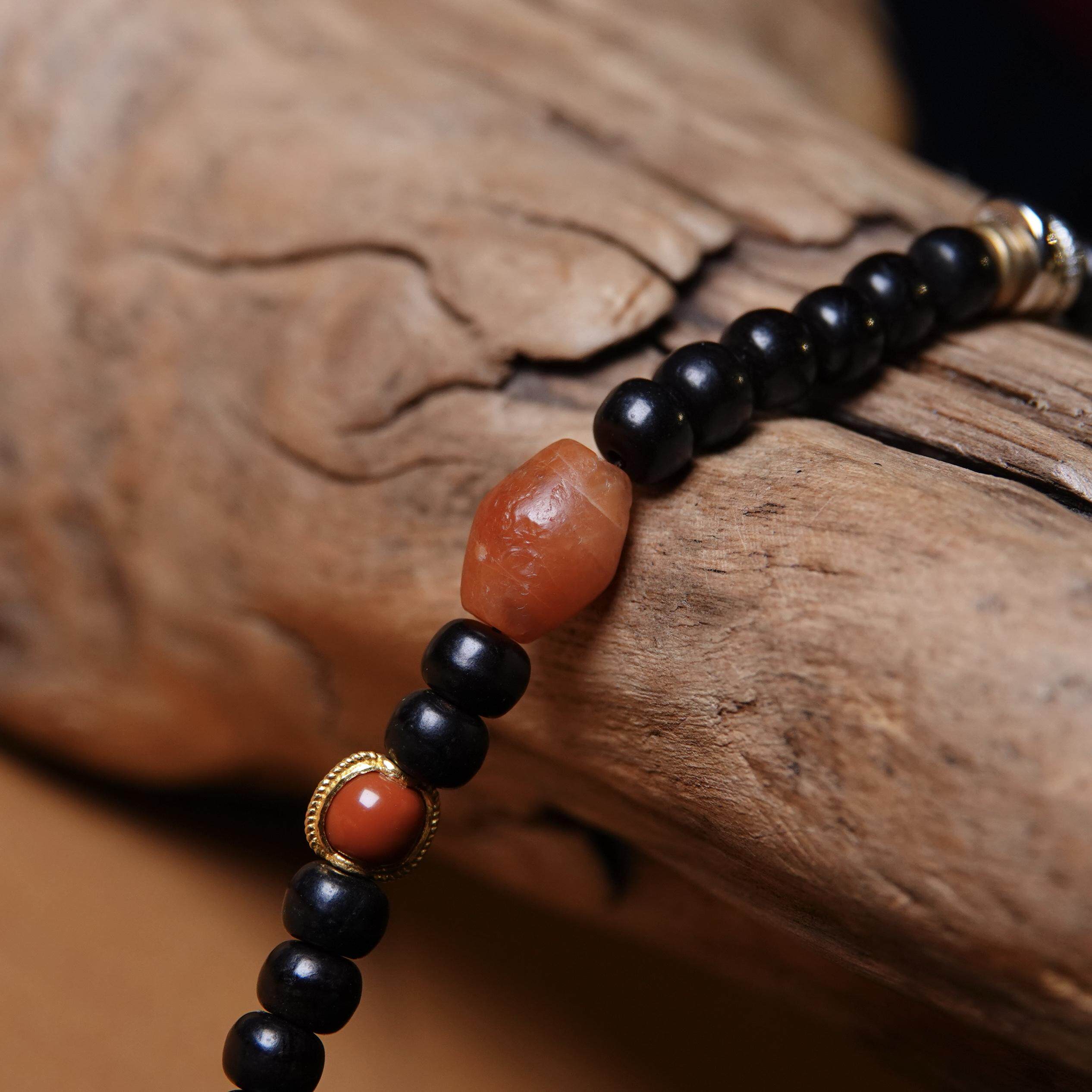 大孔大年份天然老玛瑙单珠文玩橄榄珠念珠手串顶珠项链吊珠