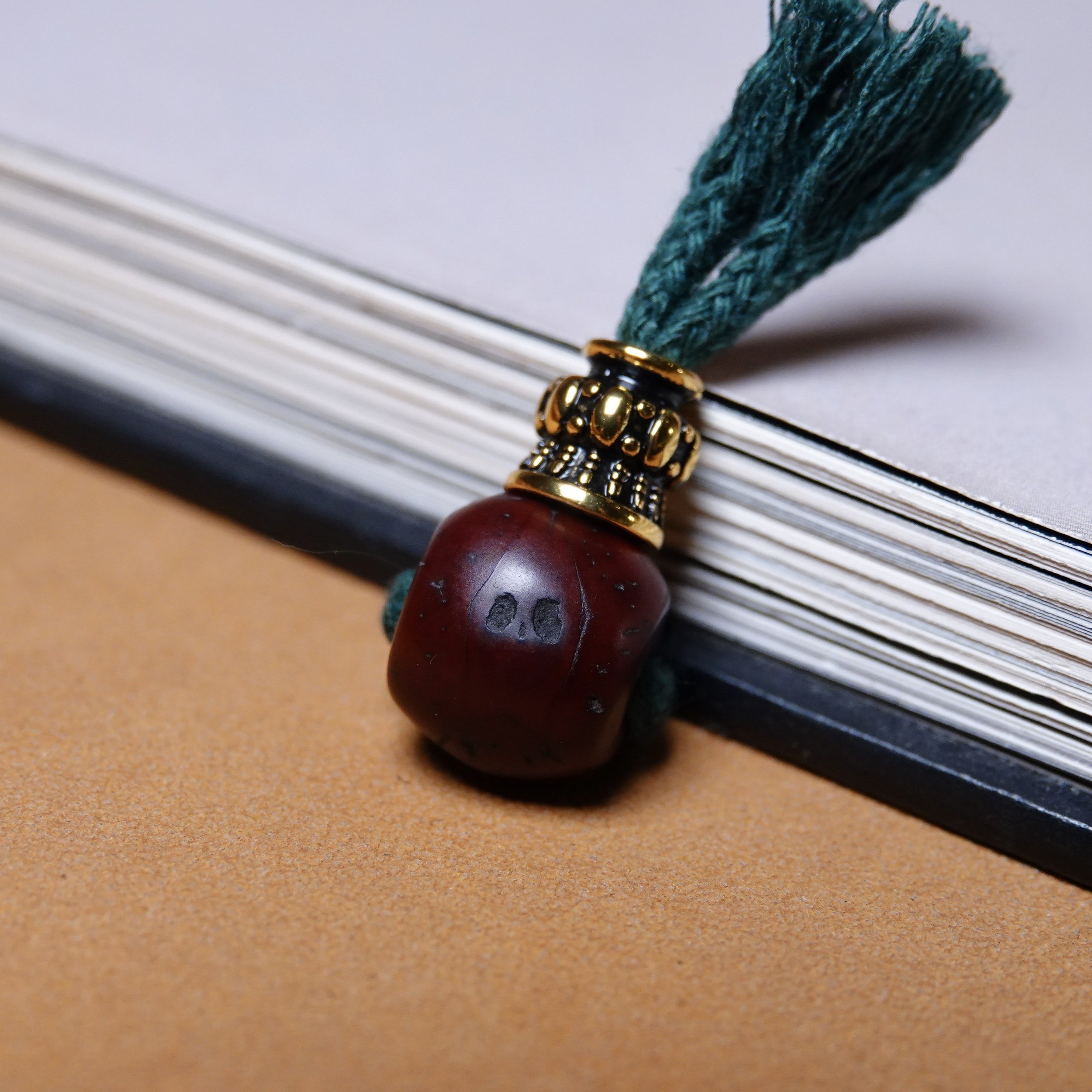 凤眼菩提籽三通佛头文玩纯手工DIY念珠手持束尾百搭配件一图一物