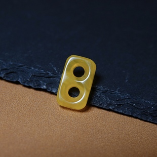 牧区黄色树脂料器二饼平安扣挂件文玩纯手工DIY念珠手串侧挂包扣