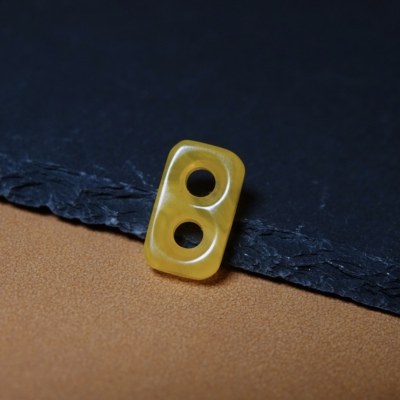 牧区黄色树脂料器二饼平安扣挂件文玩纯手工DIY念珠手串侧挂包扣