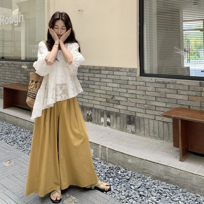 ~腰果花刺绣上衣+南瓜阔腿裤套装1251-P165-控238,女装套装/套裙,2C121