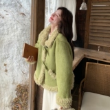 【王炸】今冬主流色果绿巨显白保暖羊羔毛2260-P215-控328，女装短外套，2C121