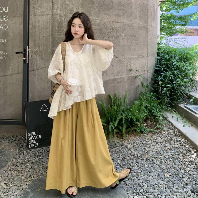 ~ 腰果花刺绣上衣+南瓜阔腿裤套装1251-P165-控238图片