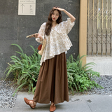 夏季新品大货现货荷叶边上衣阔腿裤套装1252-P165-控238，女装套装/套裙，2C121