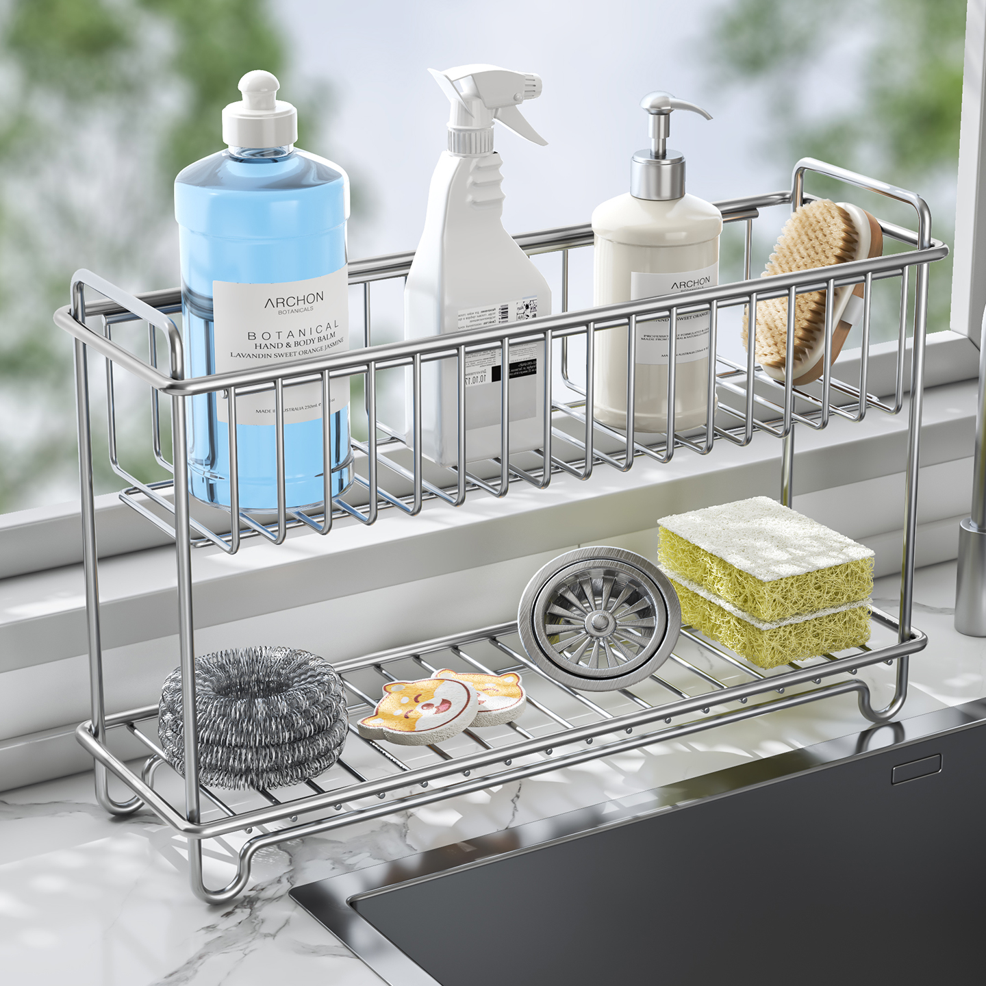 圣西陶不锈钢双层置物架