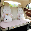 四季 通用透氣亞麻車內座椅套卡通可愛女 涼墊2025新款 汽車坐墊夏季