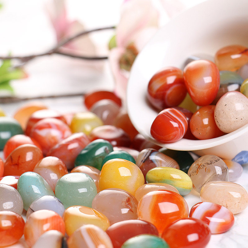 五彩石头 彩色小石子雨花石原石鹅卵石天然鱼缸多肉盆栽铺面玩具