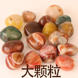 大颗粒雨花石鹅卵石天然玛瑙鱼缸花盆石子盆栽水族乌龟彩色小石头