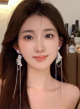 珍珠耳饰女流苏耳环长款轻奢气质