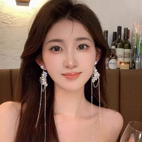 珍珠耳饰女流苏耳环长款轻奢气质