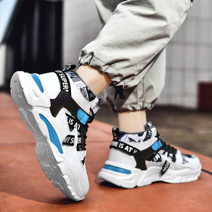 运动单鞋 透气低跟休闲男式 前系带学生休闲鞋 男圆头网布运动鞋