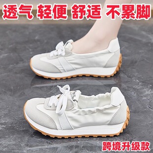 跨境阿甘鞋女款2026新款夏季浅口休闲运动帆布鞋小白鞋软底不累脚