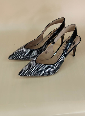 VME舞魅水钻春夏新款气质性感尖头细跟包头后空时尚凉鞋VS24A9703