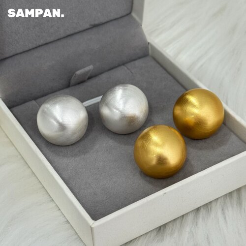 SAMPAN小众设计感复古拉丝耳环女轻奢高级感复古陶罐耳饰耳圈耳扣