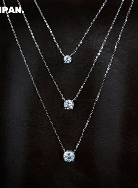 S925纯银赵露思同款闪钻项链