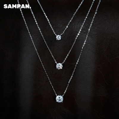 S925纯银赵露思同款闪钻项链