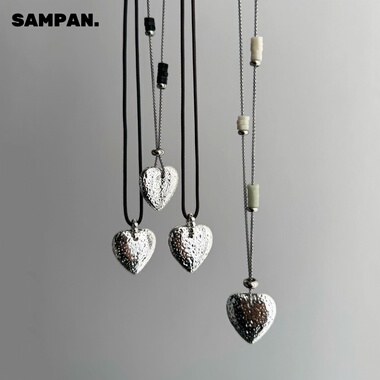 SAMPAN小众轻奢立体爱心毛衣链