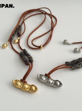 SAMPAN小众设计感豌豆项链女长款叠戴可调节毛衣链复古时髦项链