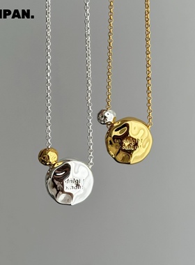 SAMPAN韩国midnight小众设计不规则纹理金银撞色项链高级感毛衣链