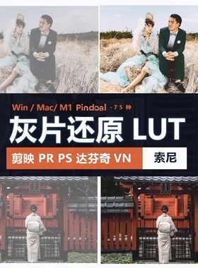 索尼灰片还原LUT预设HLG/slog2/slog3视频图片709通用log剪映PR