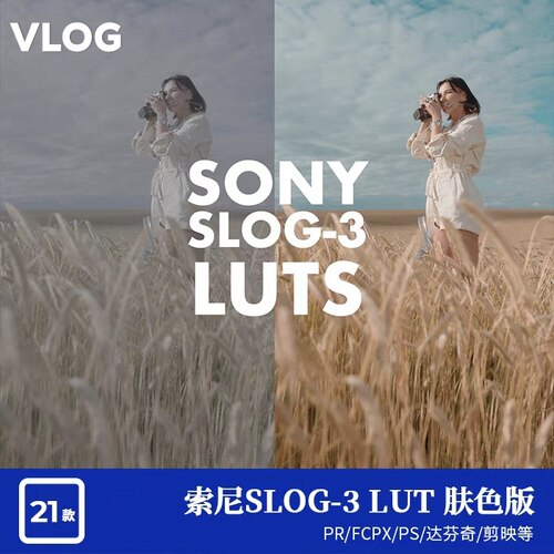 sony索尼slog3lut肤色调整商业调色包电影感pr达芬奇fcpx剪映vlog