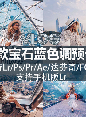 晴天调色索尼a7c a7s3 a7m3插件vlog旅拍蓝色调lut滤镜包pr/fcpx