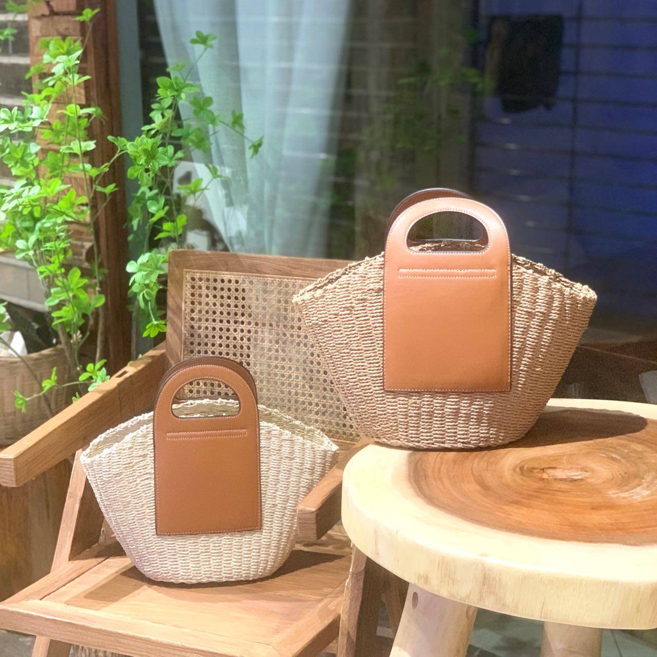 初春踏青野餐包法式小皮质图片