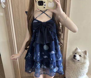 blurredbear原创［深海星贝］夏季 海边软妹可爱吊带显瘦分体套装