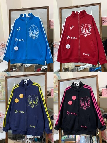 blurredbear原创宅萌系亚文化动漫感二次元立领秋冬宽松百搭外套