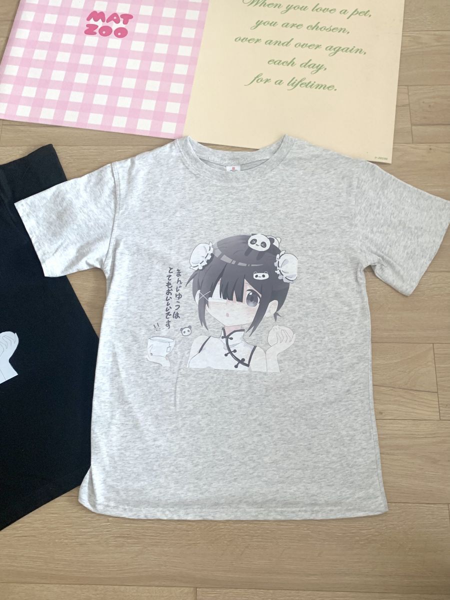 自制动漫女孩印花纯棉短袖