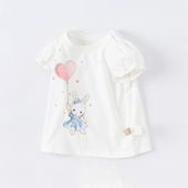 新款 童装 小童女宝宝纯棉短袖 女童T恤0岁5夏季 婴儿童洋气夏装 上衣