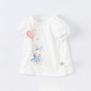 女童T恤0岁5夏季新款童装小童女宝宝纯棉短袖婴儿童洋气夏装上衣