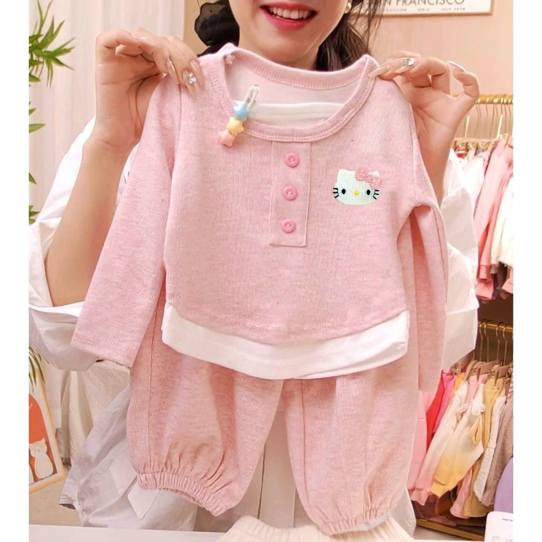 女童套装秋装2025新款婴儿童女宝宝纯棉洋气上衣打底衫裤子两件套