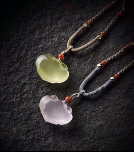 水晶如意锁吊坠送女友送老婆水晶挂件天然粉水晶黄水晶如意平安锁