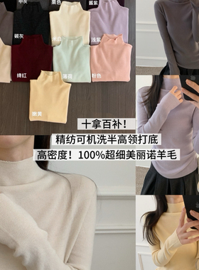 芭妮Bonnet-纺可机洗半高领打底衫针织衫（含100羊毛）N122-25901