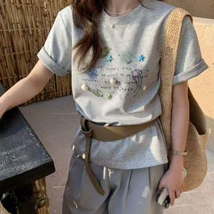 SUSAN T恤DS508 26年早春韩系立体贝壳卡通印花短袖