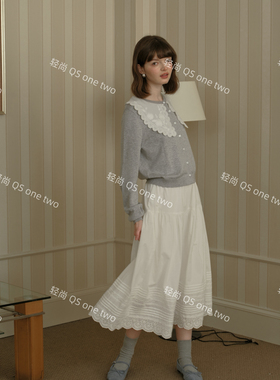 QS ONETWO-通勤设计感韩系百搭质感针织开衫(尺寸仅供参考)15180